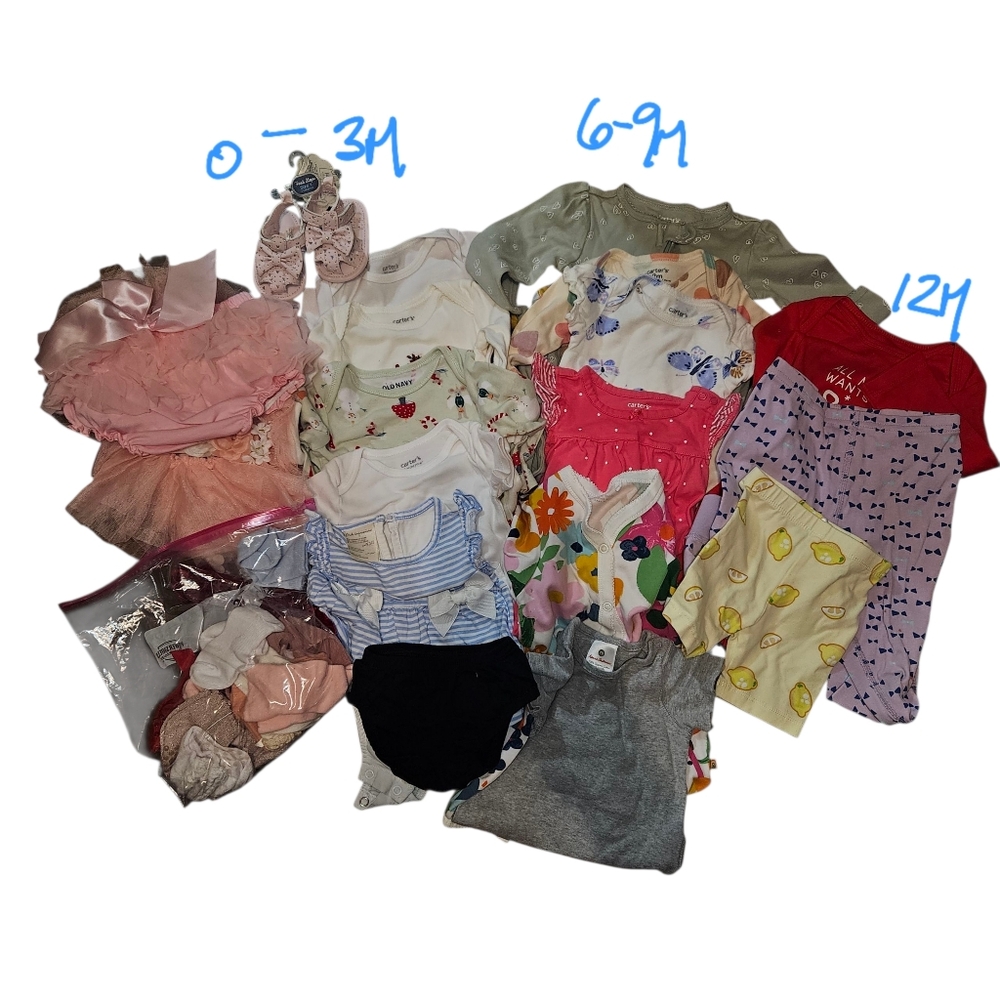 Baby‎ Girl Clothing Lot – 0-12M 18 Pieces